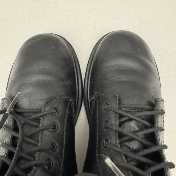 Dr Martens Delaney Black Leather Lace Up Combat Boots Kids Size 3 - Picture 8 of 14
